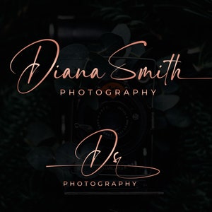 Fotografie Logo und Wasserzeichen, Benutzerdefiniertes Logo-Design Fotografie, Signatur Logo, Handgeschrieben, Beauty Logo, Grundbesitz Logo, Rosé Gold Logo