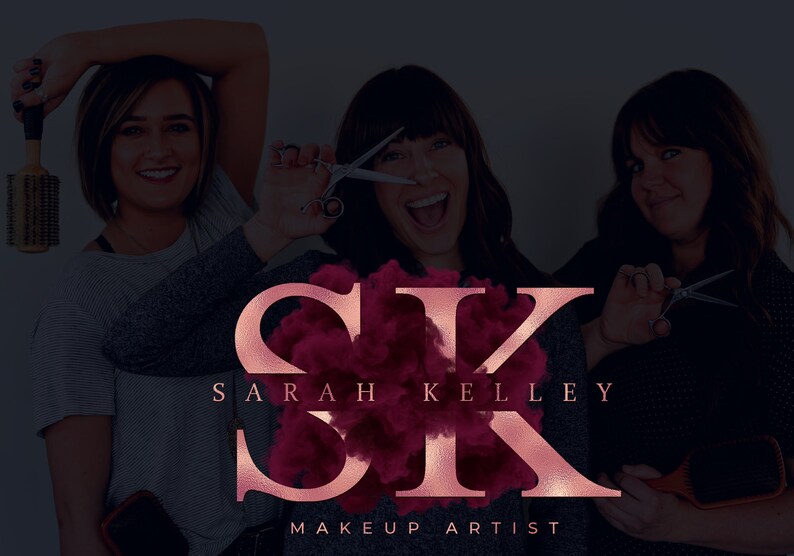 Pink Beauty Logo, Smoke Logo, Makeup Artist Logo, Hair Stylist Logo, Nails Lash Salon Logo, Boutique Logo, Custom Logo Design, Business Logo