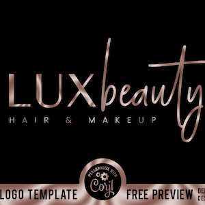 Beauty Logo, Pink Logo, Rose Gold Logo, Lilac Logo, Makeup Logo, Hair Logo, Boutique Logo, Lash Logo, Nails Logo, Salon Logo, Cosmetics Logo