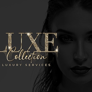 Beauty Logo, Gold Logo, Glitter Logo, Chrome Logo, Sparkle Logo, Beige Logo, Luxury Logo, Makeup Logo, Hair Logo,  Boutique Logo, Lash Logo, Nails Logo, Brows Logo, Gold Black Logo, Cosmetics Logo, Salon Logo, Aesthetics Logo, Skincare Logo