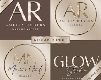 Beauty Logo Bundle, Editable Canva Templates, Digital Download, Instant Access