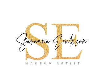 Beautiful Gold Purple Rose Gold Glitter Logo, Makeup Artist Logo, Beauty Logo Design, Handwritten Font, Custom Logo Design, Boutique Logo