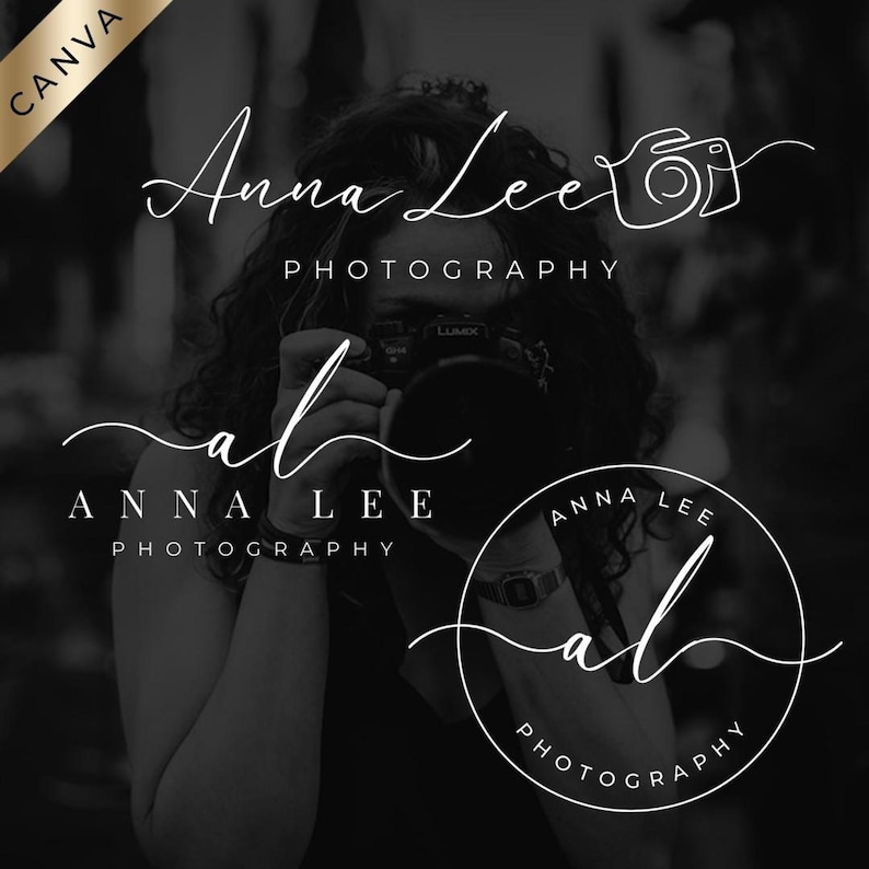 Photography Logo, Watermark Logo, Photographer Logo, Nature Photography Logo, Signature Logo, Handwritten Logo, Canva Logo Template, Diy Logo, Salon Logo, Modern Photography Logo, Photo Watermark, Minimalist Logo, Editable Logo, Camera Logo, Circle