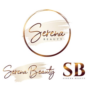 Beauty Logo, Gold Logo, Makeup Logo, Hair Logo, Boutique Logo, Nails Logo, Lash Logo, Brows Logo, Salon Logo, Cosmetics Logo, Circle Logo
