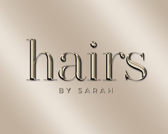 May include: A gold metallic logo with the word "hairs" in a stylized font. The text "BY SARAH" appears below the word "hairs".