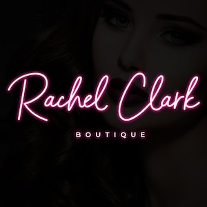 Neon Logo, Boutique Logo, Makeup Artist Logo, Beauty Logo, Salon Logo, Lashes Logo, Watermark Logo, Signature Logo, Blog Logo, Hair Stylist