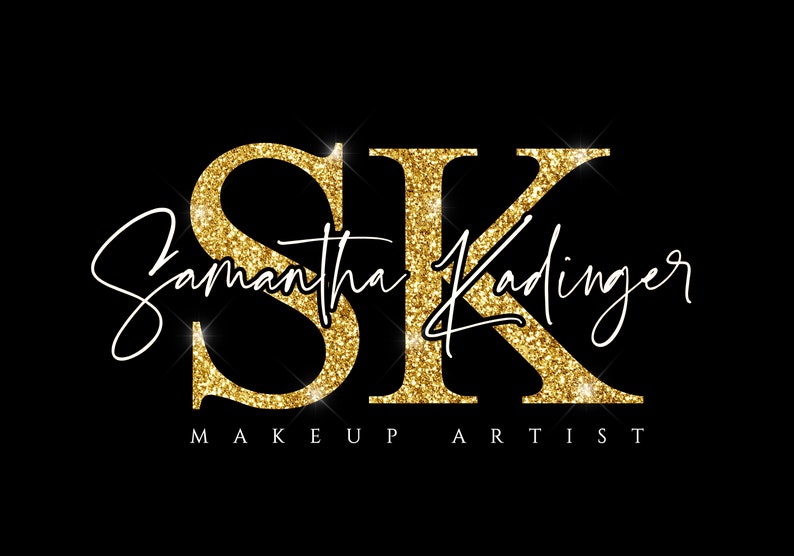 Rose Gold Glitter Sparkle Logo Makeup Artist Logo Beauty Etsy