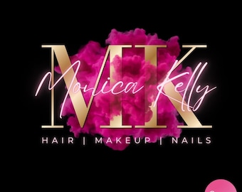 Logo beauté rose doré, modèle de logo toile, téléchargement immédiat, logo fumée, logo artiste maquilleur, logo coiffeur, logo d'entreprise, logo personnalisé