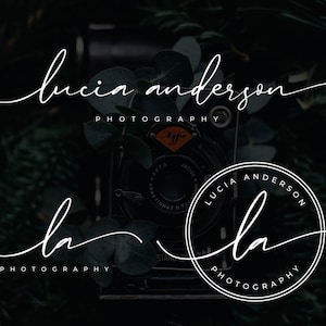 Fotografie-Logo, Wasserzeichen-Logo, Fotografen-Logo, Signatur-Logo, Handgeschriebenes Logo, Minimalistisches Logo, Foto-Wasserzeichen-Logo, Kreis-Logo