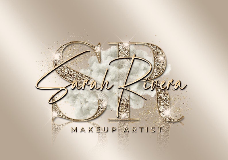 Gold Beauty Logo, Glitter Sparkle Logo, Smoke Logo, Luxury Logo, Makeup Artist Logo, Hair Stylist Logo, Nails Lash Brows Salon Logo