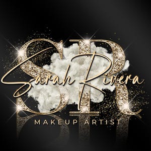 Gold Beauty Logo, Glitter Sparkle Logo, Smoke Logo, Luxury Logo, Makeup Artist Logo, Hair Stylist Logo, Nails Lash Brows Salon Logo