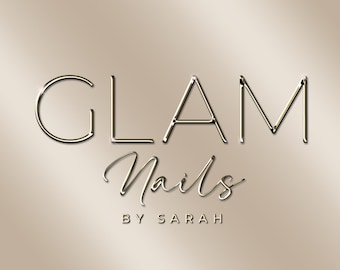 Gold Logo, Beauty Logo, Chrome Logo, Glitter Logo, Sparkle Logo, Makeup Logo, Hair Logo, Luxury Logo, Nails Logo, Boutique Logo, Lash Logo