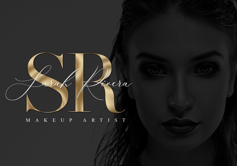 Makeup Lettering Rs Gold Glitter Beauty Salon Logo, Premade Boutique Branding - Etsy UK