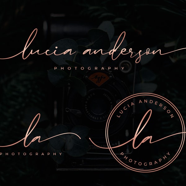 Photography Logo and Watermark, Custom Logo Design Photography, Handwritten Signature Logo, Signature Logo, Rose Gold Photography Watermark