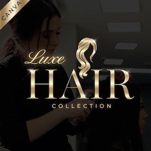 Haarlogo, gouden logo, canvaslogo, hair extensions, pruiken, haarcollectie, kapsalonlogo, schoonheidslogo, glitterlogo, glitterlogo, glitterlogo, glitterlogo, glitterlogo