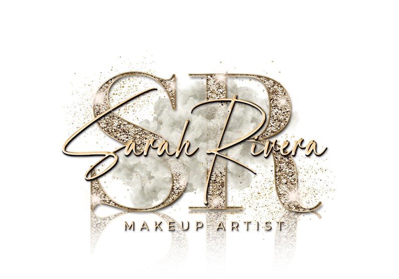 Gold Beauty Logo, Glitter Sparkle Logo, Smoke Logo, Luxury Logo, Makeup Artist Logo, Hair Stylist Logo, Nails Lash Brows Salon Logo