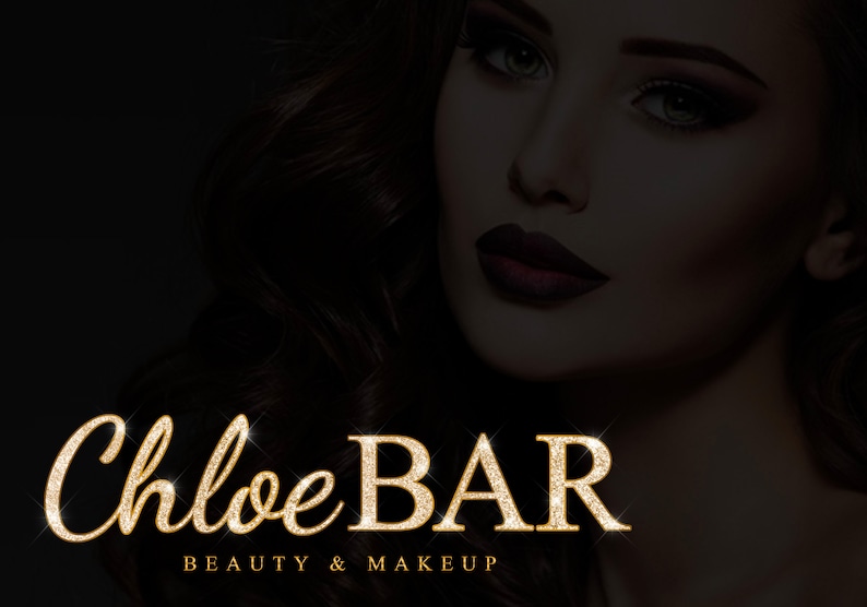 Gold Glitter Sparkle Logo Makeup Artist Logo Beauty Logo Etsy