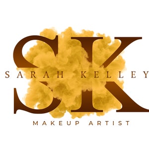 Beautiful Gold Watercolor Logo, Makeup Artist Logo, Boutique Logo Design, Beauty Logo, Smoke, Brush Stroke, Hair, Lashes, Salon, Fog, Nails