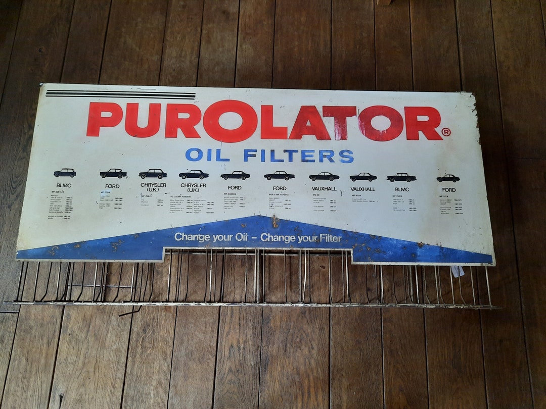 Vintage 'purolator' Garage Oil Filter Rack Etsy