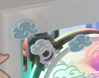 Stick-on Plates | Shimmering Clouds | Decorative Stick-on Plates to Accessorize and Decorate your Gaming PC and Setup