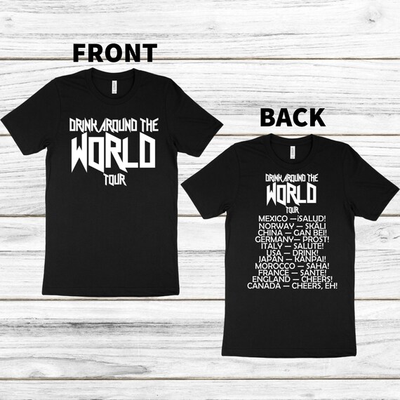 Drink Around the World Tour Tshirt Disney Epcot Etsy