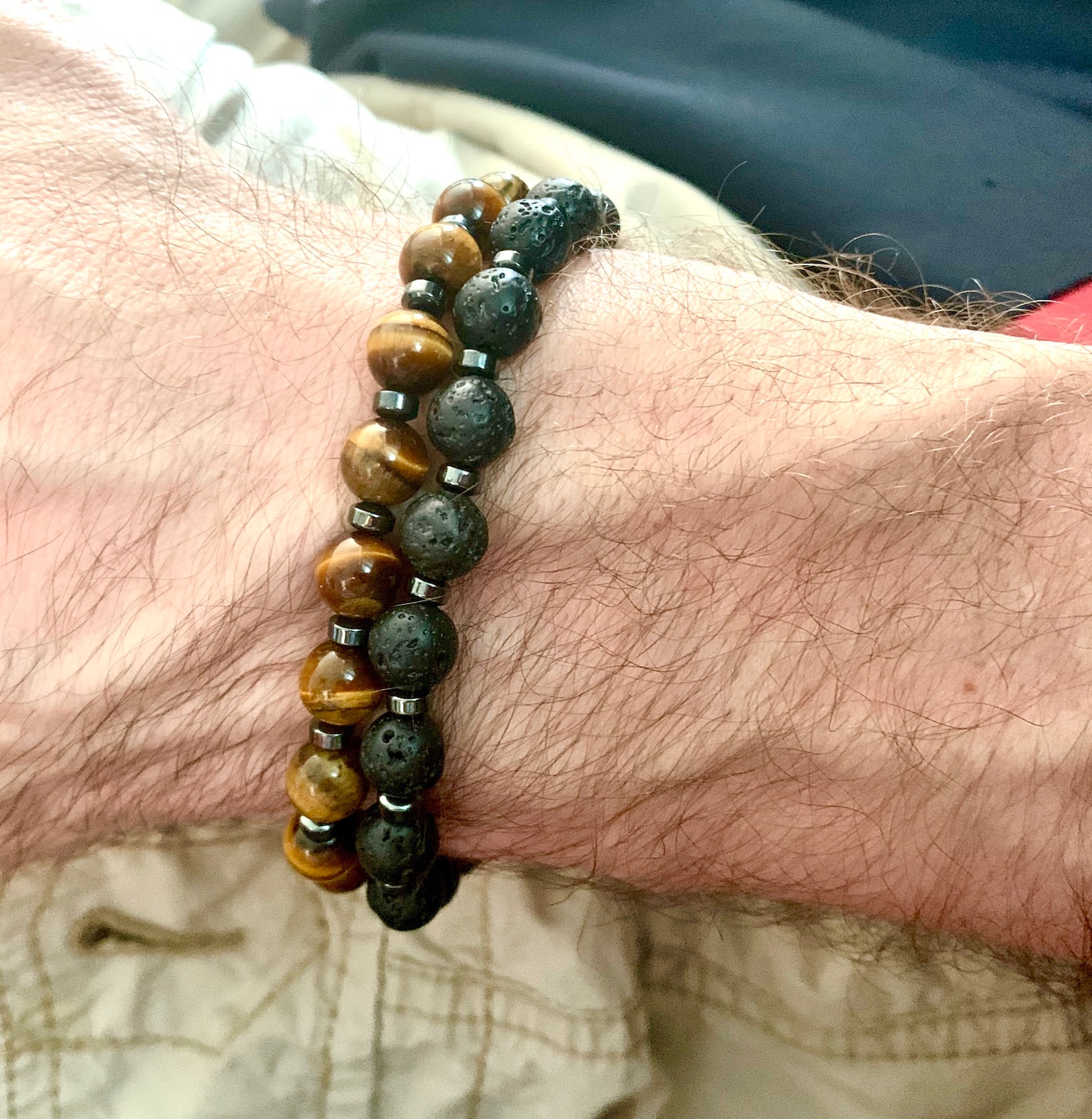 Tiger Eye and Hematite Beaded Stretch Bracelets Etsy