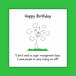 Funny humour Birthday greeting card. Personalised option available