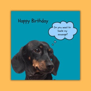 Lustiger Dachs Hund Grußkarte zum Geburtstag. Personalisierte Option verfügbar