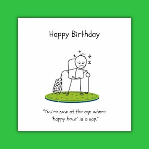 Funny humour Birthday greeting card. Personalised option available