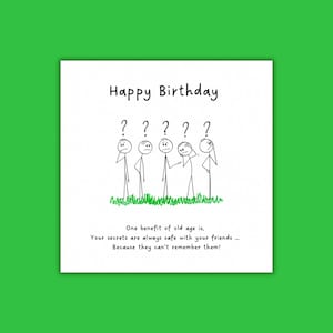 Funny Old Age humour Birthday greeting card. Personalised option available