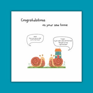 Tarjeta de felicitación de felicitación por nueva casa. Opción personalizada escrita a mano disponible.
