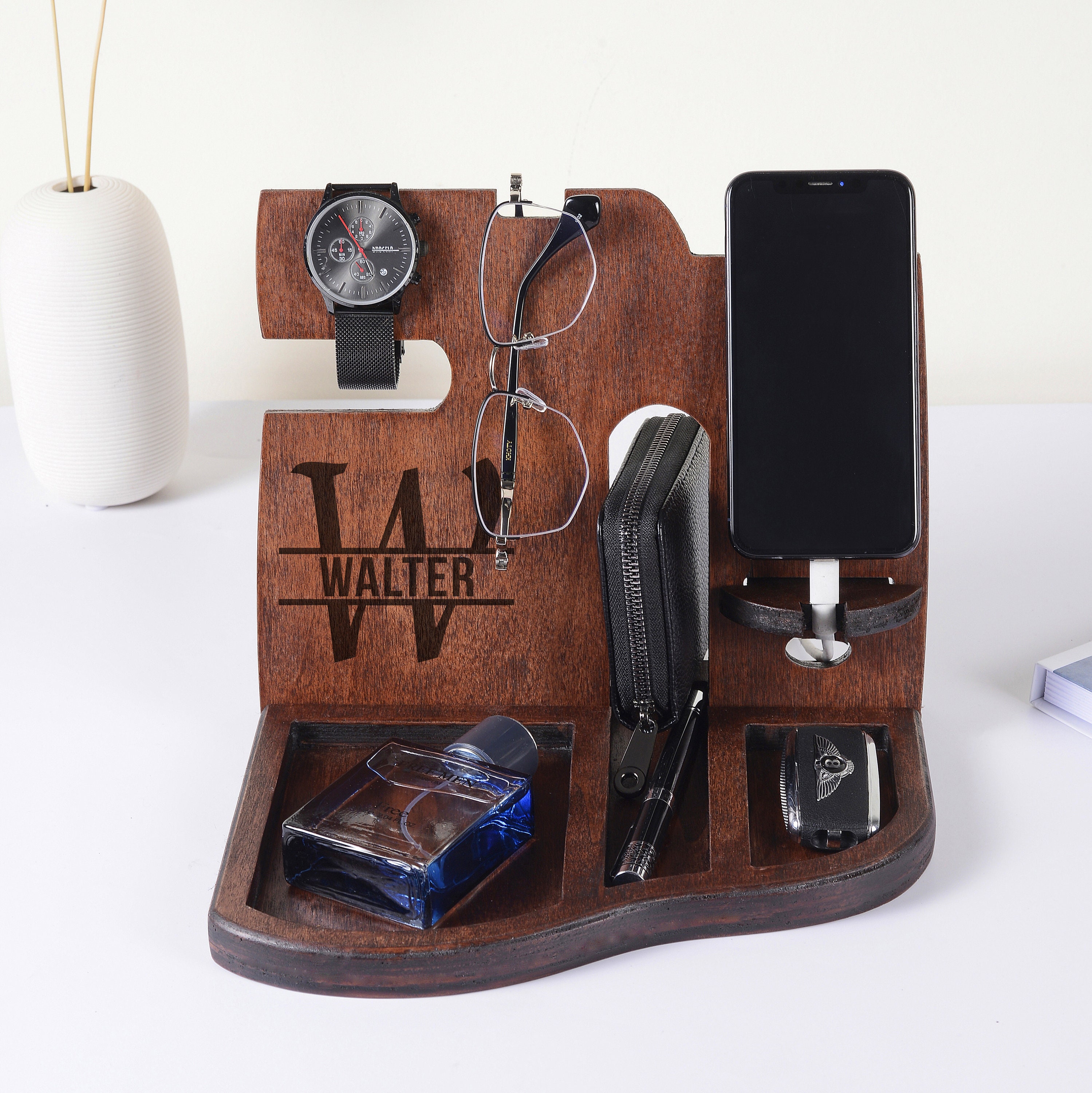 Desk organizerfor mennightstand organizerCord Etsy