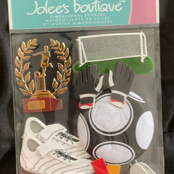 Jolee's Boutique SOCCER Kid Boy Scrapbook Craft Journal Cards Dimensional Sticker Embellishments Crafts