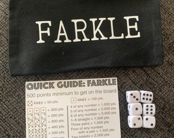 Kids Farkle Dice game Canvas Bag Travel Birthday Gift Easter Christmas