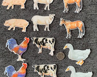 Farm Animals Die Cut Cardstock Smash Scrapbook Junk Journal Craft Embellishment Mixed Media