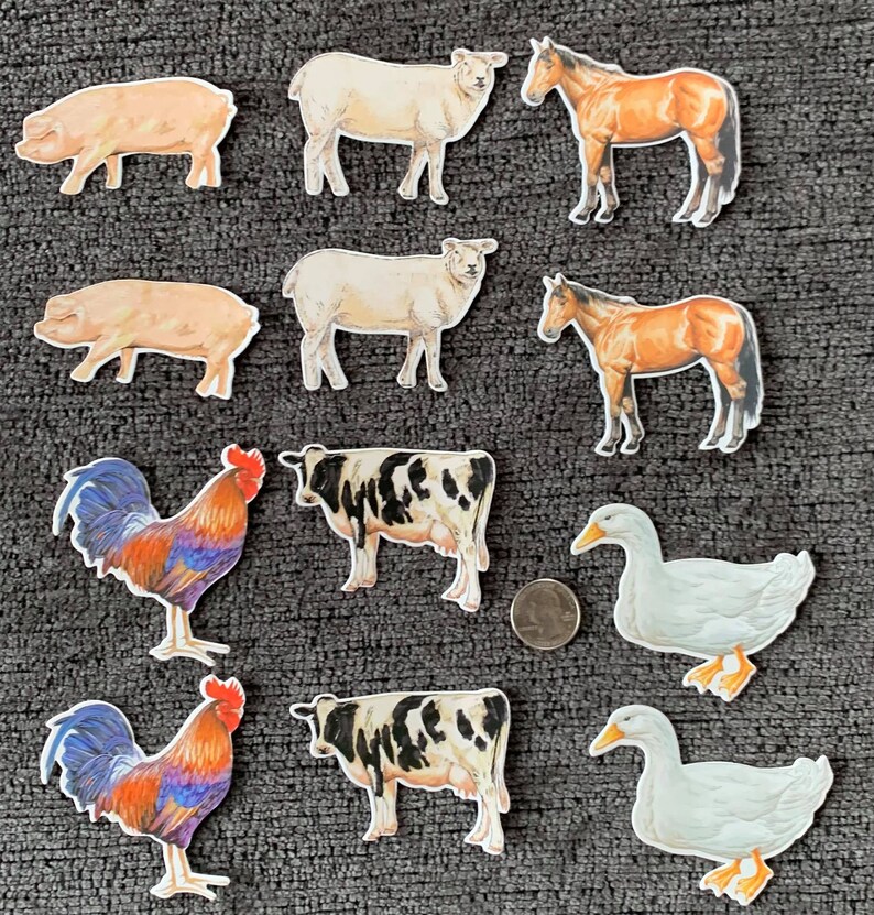Farm Animals Die Cut Cardstock Smash Scrapbook Junk Journal Craft Embellishment Mixed Media Etsy