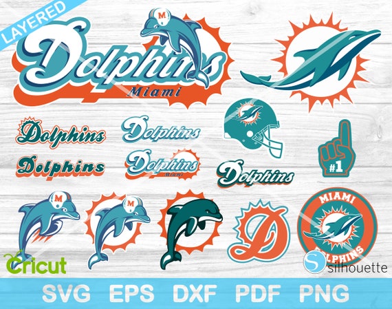 Dolphins Logo Svg - Miami Dolphins Nfl Football Logo 14 Svg Files Dolphins Svg Etsy