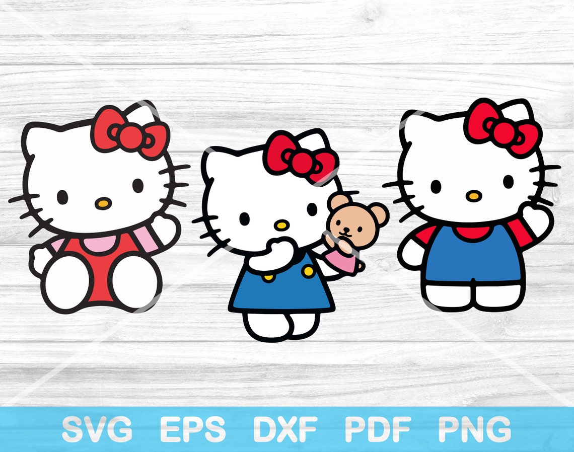 Hello Kitty Svg Bundle 14 Cut Files Hello Kitty Svg Png | Etsy