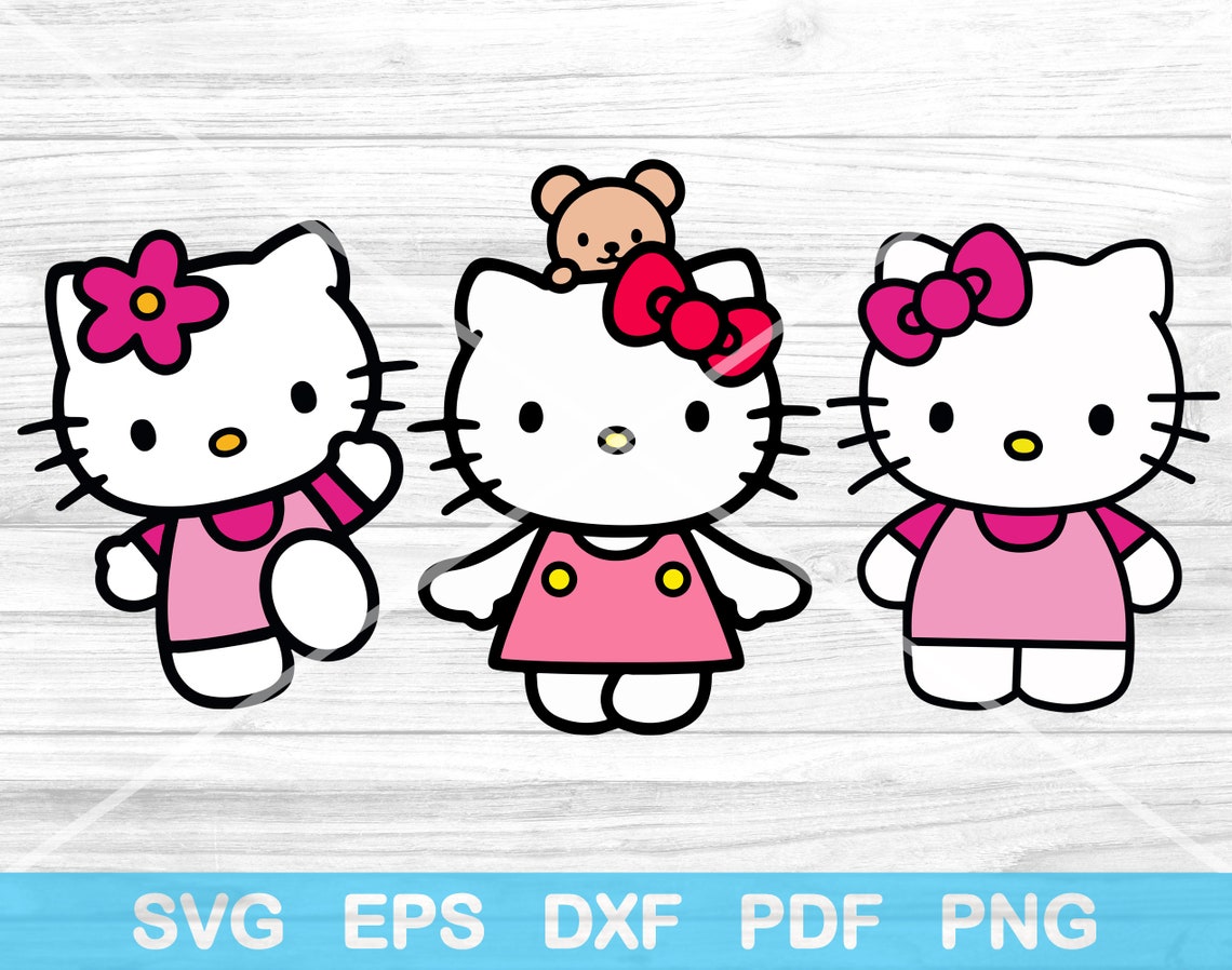 Hello Kitty Svg Bundle 14 Cut Files Hello Kitty Svg Png | Etsy