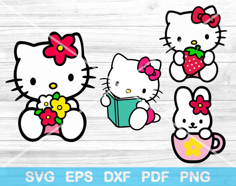 Hello Kitty Svg Bundle 14 Cut Files Hello Kitty Svg Png | Etsy