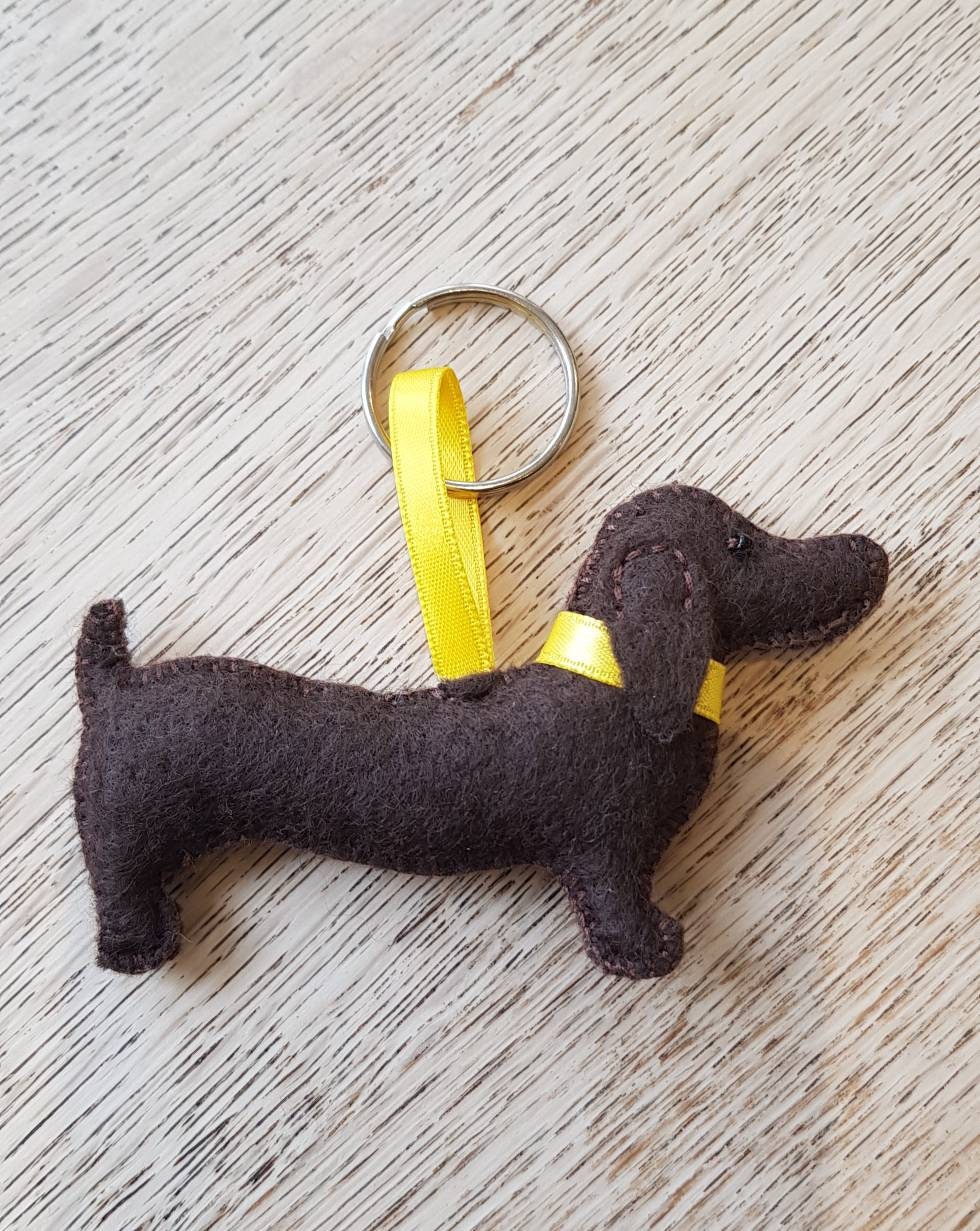 Felt sausage dog keyring felt dachshund keyring sausage dog Etsy