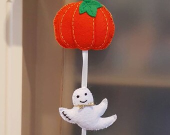 Halloween decoration,  felt pumpkins and ghost, autumn inspired decor