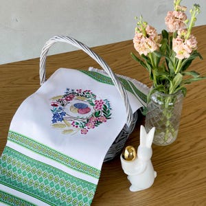 Ukrainian Easter pascha basket cover, Rushnyk Slavic Folk Art Gift, Embroidered Towel, Made in Ukraine