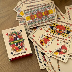 Ukrainian Folk Art Playing Cards Traditional Card Game Deck Made in Ukraine Ukrainian Souvenir Gifts from Ukraine