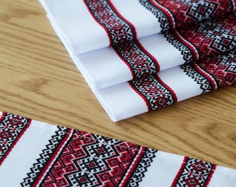 Ukrainian Embroidered Napkins – Folk Art Table Decor, Handmade Linen, Traditional Home Accent, Made in Ukraine, Slavic Home Decor