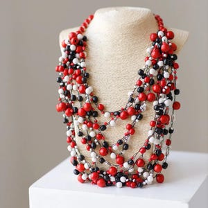 Handmade traditional Ukrainian necklace Folk jewelry Ukrainian style Boho necklace Cultural jewelry Ukrainian gift