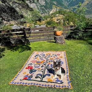 Ukrainian Boho Throw Blanket Hutsul Tree of Life Design Modern Boho Bedding Cover Ukrainian Folk Home Decor Made in Ukraine Gift