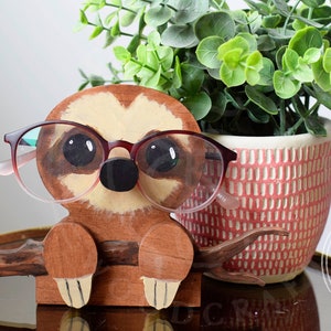 Wooden Sloth Glasses Stand