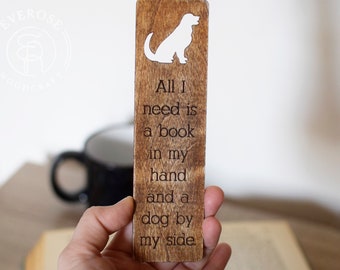 Lesezeichen "Hund neben mir" aus Holz