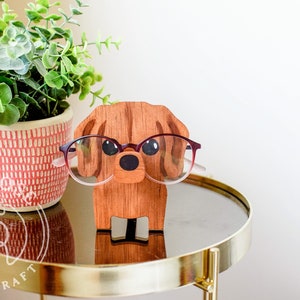 Dachshund Glasses Stand Brown